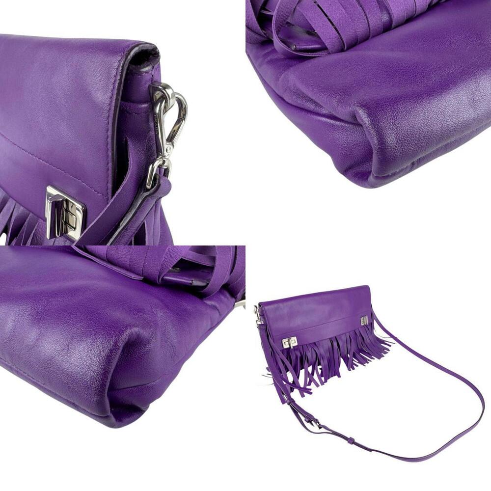 PRADA Purple Leather Shoulder Bag - Picture 4 of 5